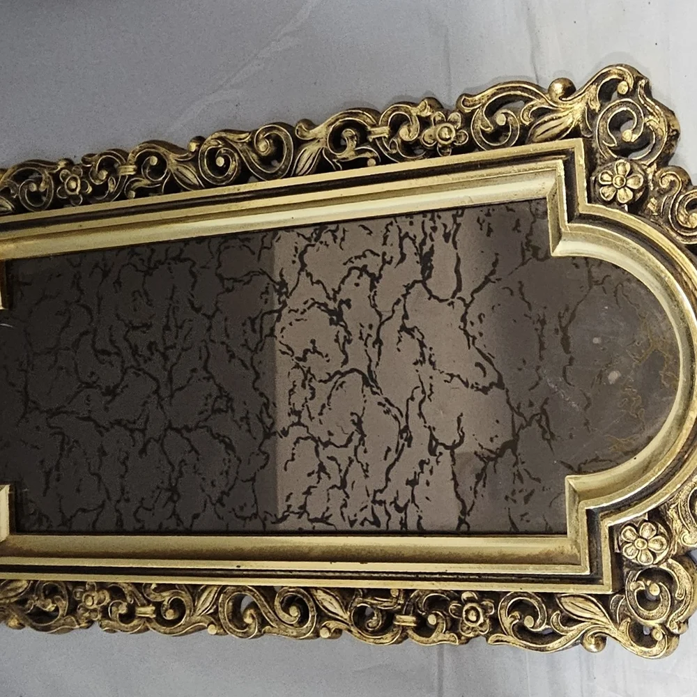 Elegant Gold and Black Wall Mirror